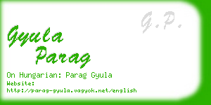 gyula parag business card